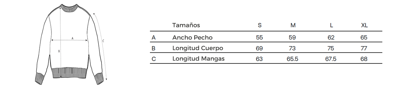 Sudadera Guía Tallas
